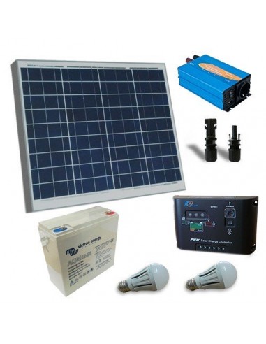 Solar Kit Chalet Base 60w 12v Photoacvoltaic System With Accumulation