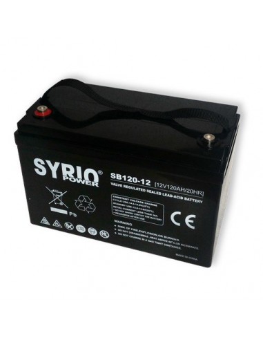 Set 2 x Batteria 120Ah 12V AGM Syrio Power fotovoltaico camper veicoli elettrici Set 2 x Batteria 120Ah 12V AGM Syrio Power fotovoltaico camper veicoli elettrici