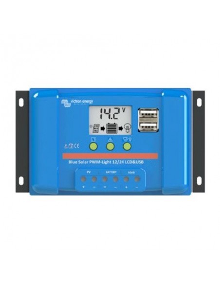 Contrôleur de charge BlueSolar PWM 5A 12/24V Écran LCD et USB Victron Energy