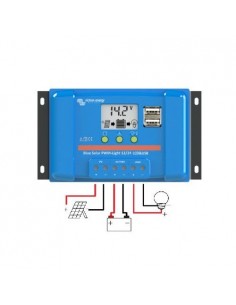 BlueSolar PWM Lade-Regler 5A 12/24V Flüssigkristallbildschirm USB Victron Energy 2