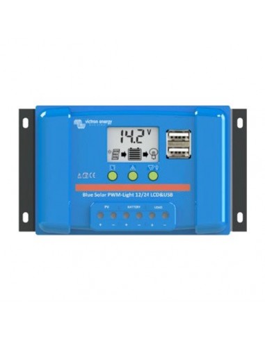 BlueSolar PWM Lade-Regler 5A 12/24V Flüssigkristallbildschirm USB Victron Energy