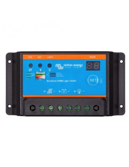 BlueSolar PWM Charge Controller 5A 12/24V LCD Display and USB Victron Energy