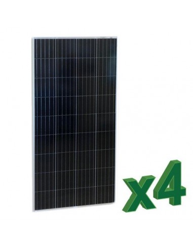 Set di 4 Pannelli Solari Fotovoltaico 175W 12V Totale 700W Policristallino