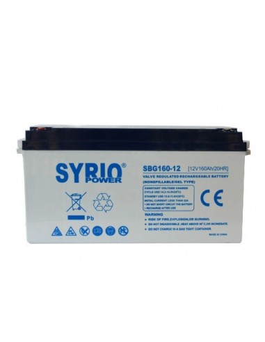 Batterie 160Ah 12V GEL Deep Cycle Syrio Power Photovoltaïque Nautique Campeur