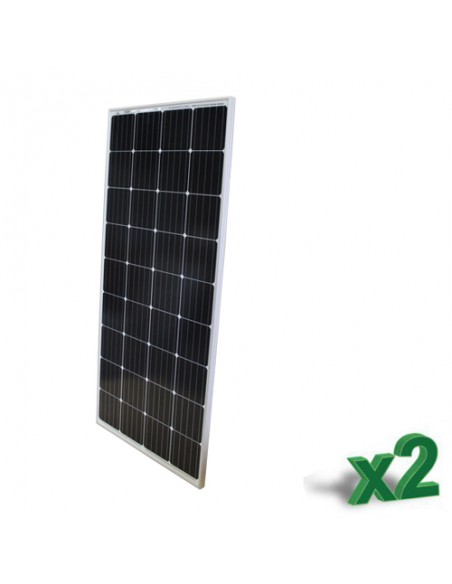 Set di 2 Pannelli Solari Fotovoltaici 175W 12V Totale 350W Mono Camper  Baita