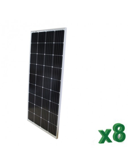Set di 8 Pannelli Solari Fotovoltaici 175W 12V Totale 1400W Mono