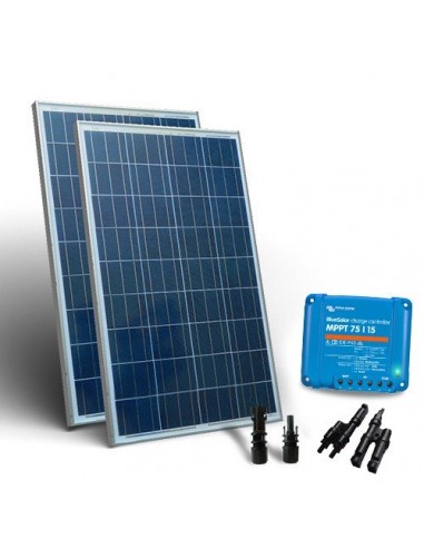 Kit Solar 230W 12/24V Base2 Placa Policristalino Controlador de Carga 15A  MPPT
