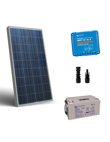 Kit Solar Pro2 115W 12V Placa Solar Poli Controlador 10A MPPT Batería AGM  60Ah