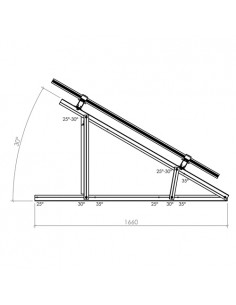 Triángulo aluminio módulo vertical techos planos inclinación 25-30-35 grados 2