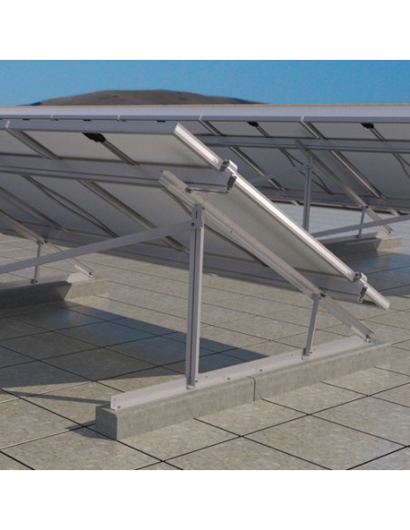 Triángulo aluminio módulo vertical techos planos inclinación 25-30-35 grados