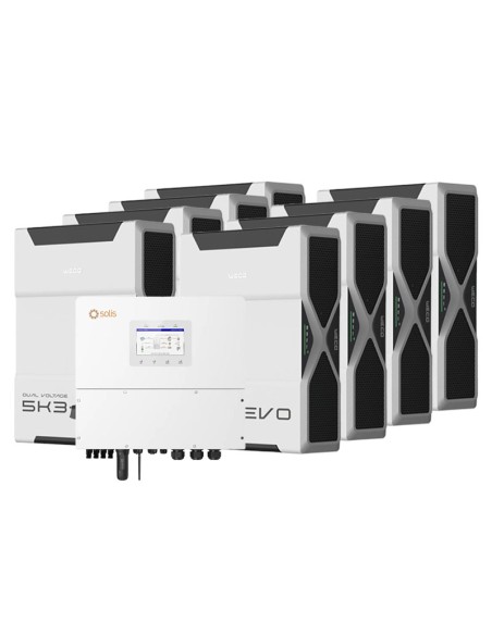 Solis con batterie Weco: vendita online Sistema di accumulo trifase inverter ibrido Solis 12kW litio 41.7kWh Weco 5k3 EVO