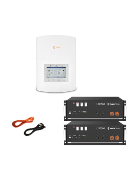 Sistema de acumulación monofásico Inversor Solis 4.6kW litio Pylontech 9.6kW