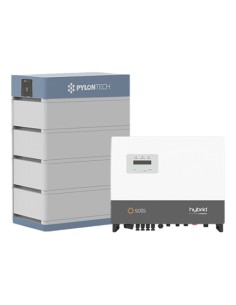 Système de stockage onduleur triphasé Solis 6kW lithium Pylontech 14.20kWh