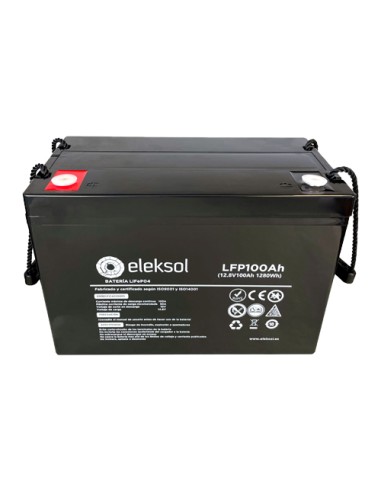 Batterie lithium LiFePO4 Eleksol LFP100AH 100A 12.8V stockage photovoltaïque