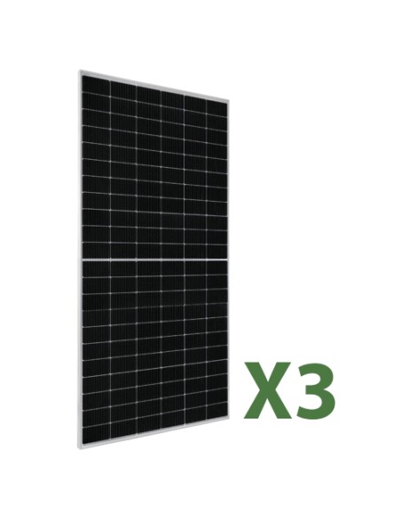 Set di 3 pannelli solari fotovoltaici 500W tot. 1500W Jasolar mono  semicelle