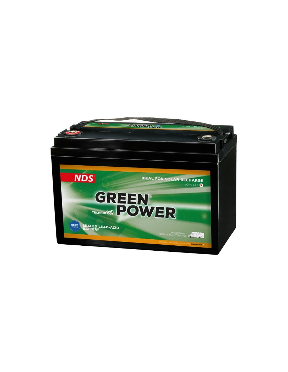 Batteria AGM 120Ah 12V NDS DOMETIC Green Power accumulo fotovoltaico camper