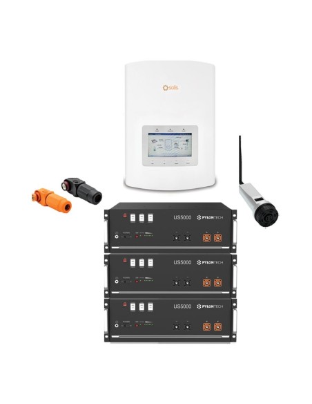 Sistemi di accumulo (inverter + batterie) Off-Grid: vendita online Sistema di accumulo monofase Off-Grid inverter Solis 5kW l...