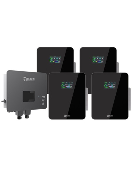 Système stockage onduleur monophasé 6kW Renon Power lithium Xcellent 20.48kWh