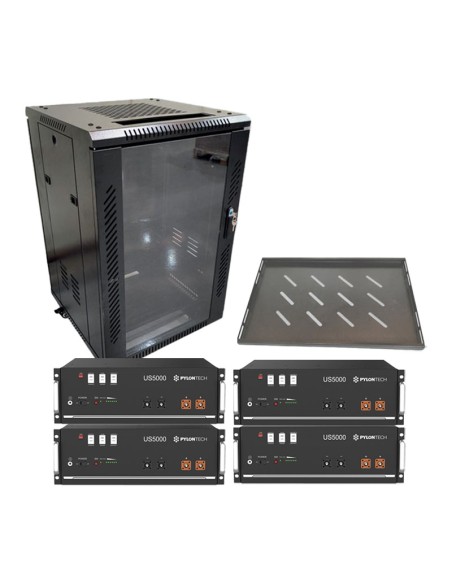 Sistema de almacenamiento de 19.2kWh con baterías de litio Pylontech US5000