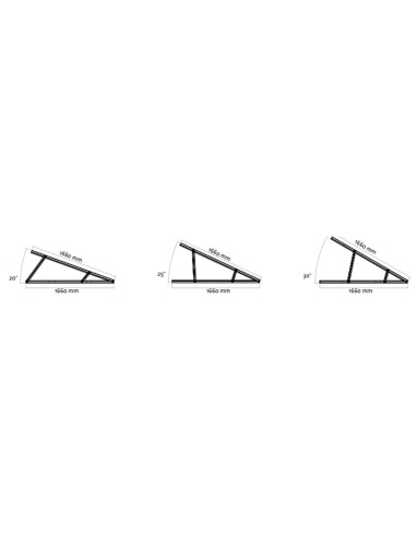 Triangle in aluminum vertical module flat roofs inclination 25-30-35 Degrees