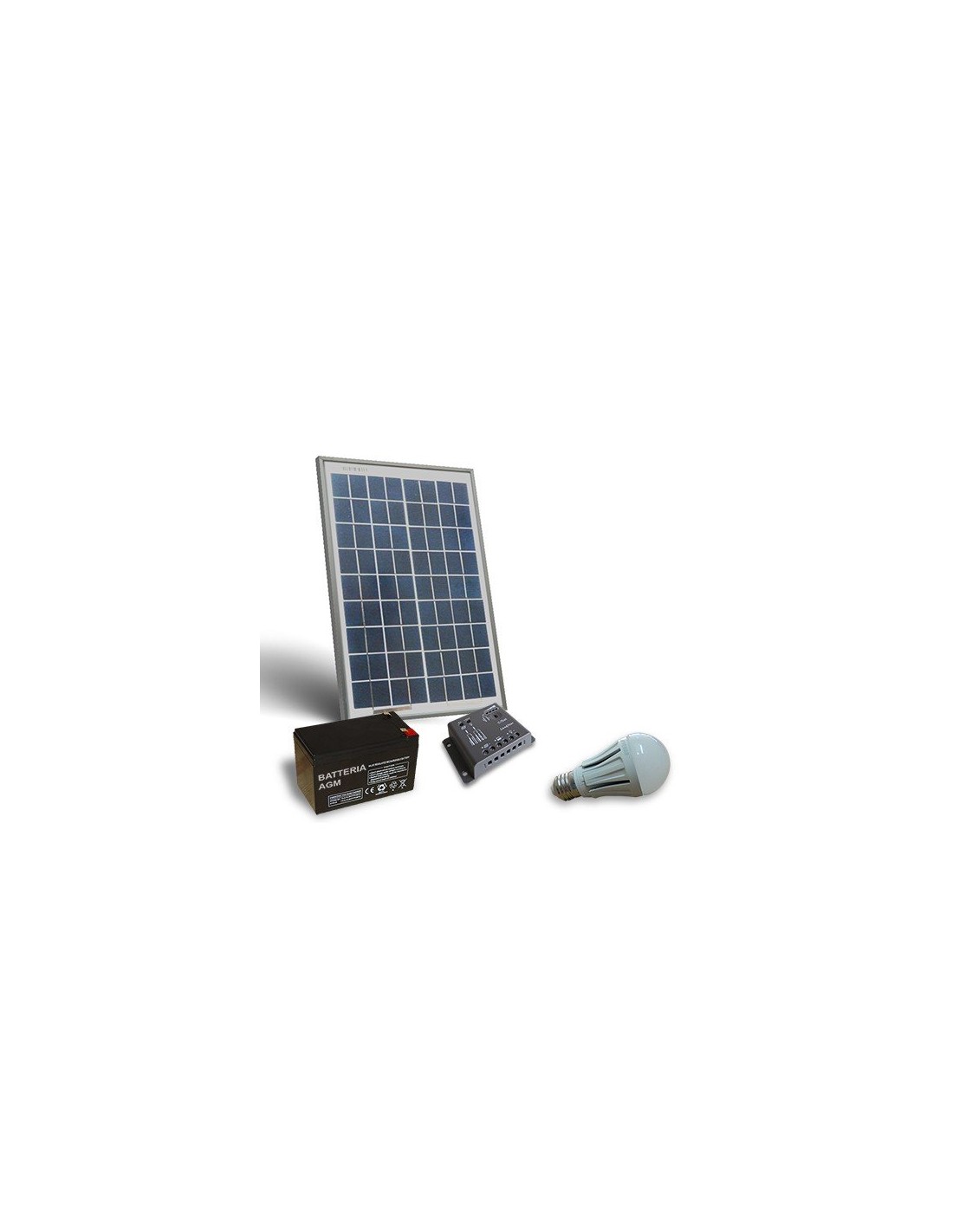 Solarbeleuchtung Kit LED 20W 12V für Innen Photovoltaik off grid Insel