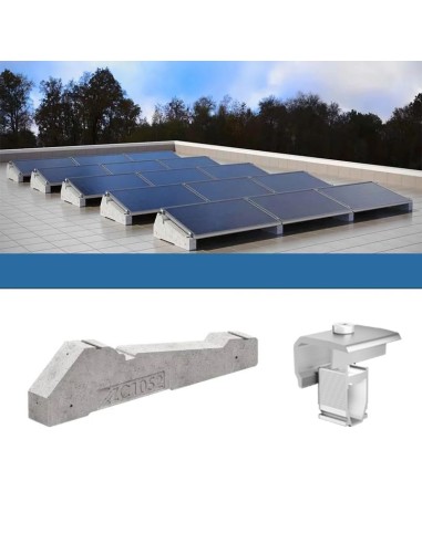 Kit de fijación para 1 panel de tejado plano con lastre fotovoltaica solar