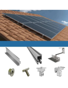 Fixing kit for 1 pitched roof panel with solar photovoltaic tiles 2