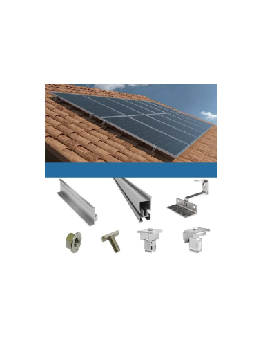 Kit de fixation pour 1 panneau de toiture inclinés avec tuiles photovoltaïque
