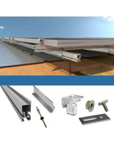 Kit de fixation pour 1 panneau de toiture en bois photovoltaïque 2