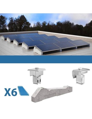 Lot De 6 Supports Solaires Pour Toit Plat 12cm - Kit Montage Panneau Solaire Balcon Et Centrale