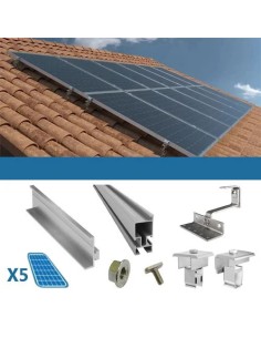 Tetto a Falda: vendita online Kit fissaggio 5 pannelli tetto a falda con coppi solare fotovoltaico