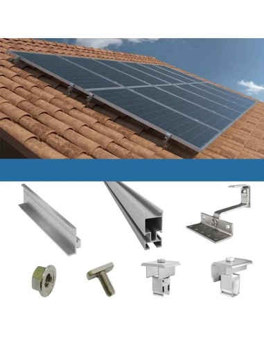 Tetto a Falda: vendita online Kit fissaggio 9 pannelli tetto a falda con coppi solare fotovoltaico
