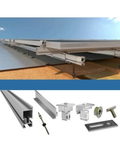 Kit de fijación para 6 panels solar fotovoltaico para tejado de madera 2