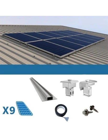 Lamiera Grecata: vendita online Kit fissaggio 9 pannelli su lamiera grecata barre 38cm solare fotovoltaico