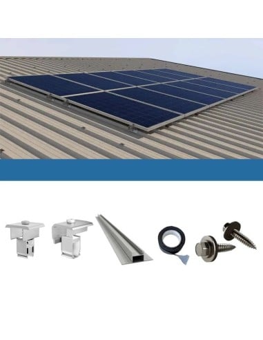 Lamiera Grecata: vendita online Kit fissaggio 9 pannelli su lamiera grecata barre 38cm solare fotovoltaico