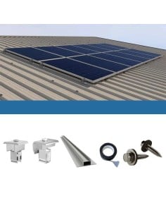 Befestigungssatz für 10 Panel auf Wellblech 2.60m Solar-Photovoltaik-Stäbe 2