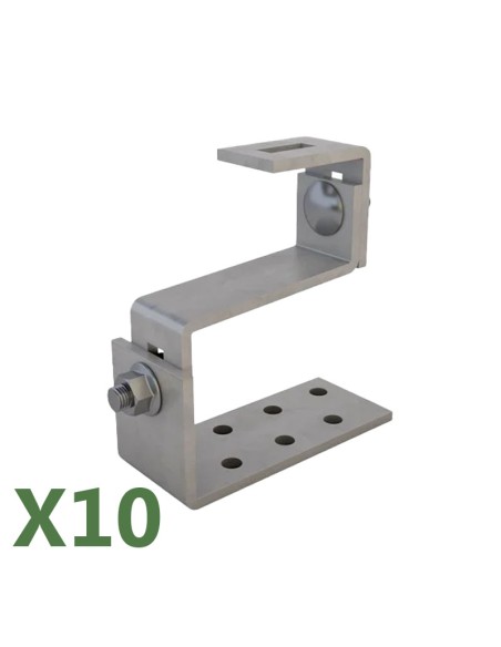Set of 10 fully adjustable brackets for solar photovoltaic tile