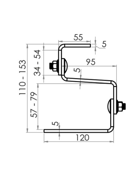 Jeu de 25 support totalmente ajustable para teja solar fotovoltaica