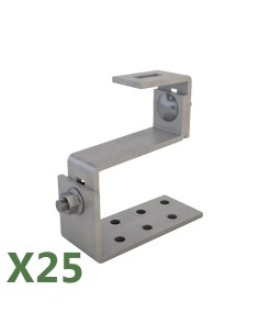 Set of 25 fully adjustable brackets for solar photovoltaic tile