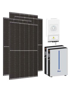 Kit fotovoltaico monofásico 6300W inversor Deye 6kW litio RW-M6 12.28kWh