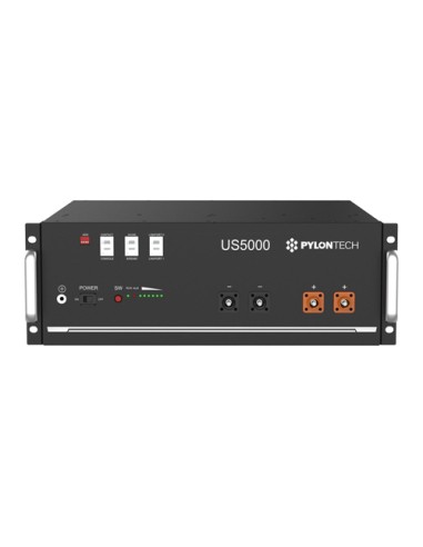 Kit fotovoltaico monofásico 4950W inversor híbrido Solis 4.6kW Pylontech 9.6kWh