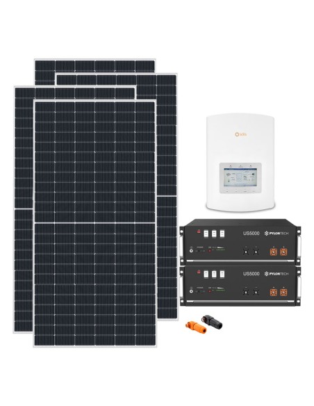 Kit fotovoltaico monofásico 4095W inversor híbrido Solis 3.6kW Pylontech 9.6kWh Kit fotovoltaico monofásico 4095W inversor híbrido Solis 3.6kW Pylontech 9.6kWh