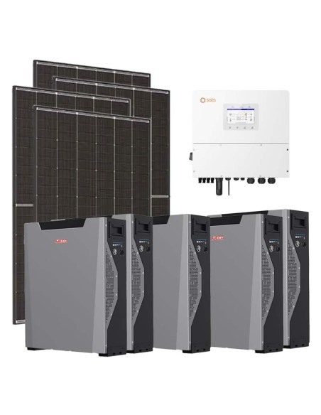 Kit fotovoltaico trifásico 20250W inversor Solis 20kW litio Weco 5k3 XP 26.8kWh