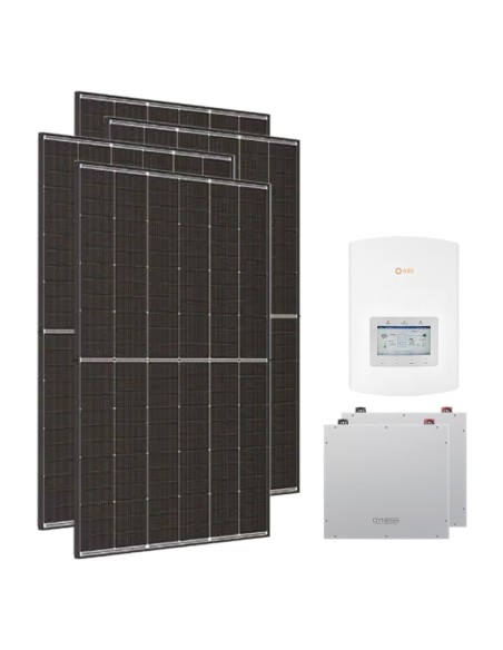 Kit photovoltaïque monophasé 3600W onduleur Solis 3.6kW cumul Dyness 10.24kW
