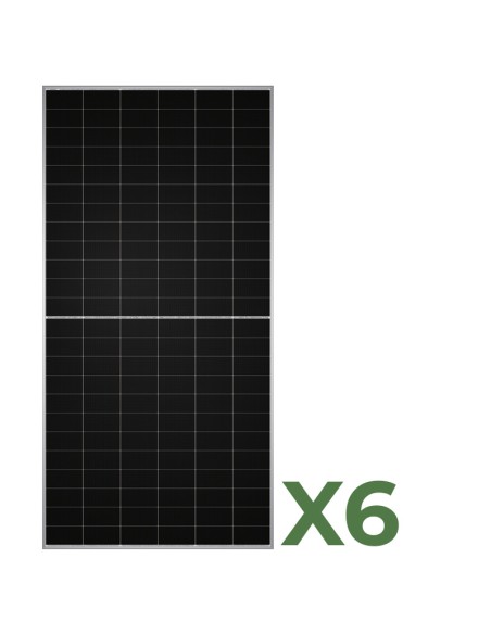 Set of 6 bifacial photovoltaic solar panels 590W total 3540W mono TW Solar