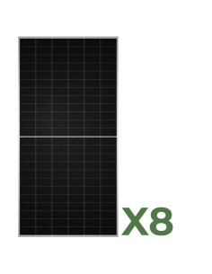 Set of 8 bifacial photovoltaic solar panels 590W total 4720W mono TW Solar