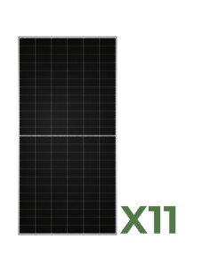 Set of 11 bifacial photovoltaic solar panels 590W total 6490W mono TW Solar