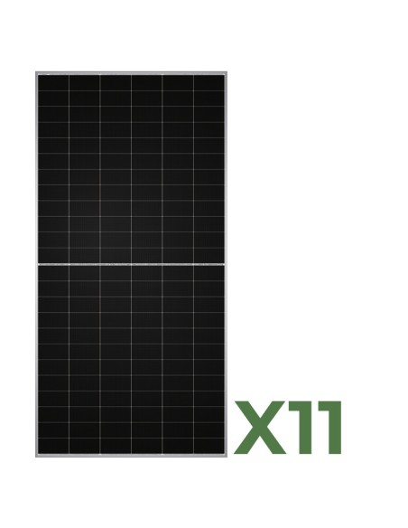 Set of 11 bifacial photovoltaic solar panels 590W total 6490W mono TW Solar