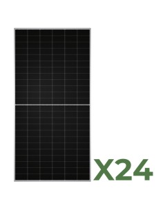 Set of 24 bifacial photovoltaic solar panels 590W total 14160W mono TW Solar