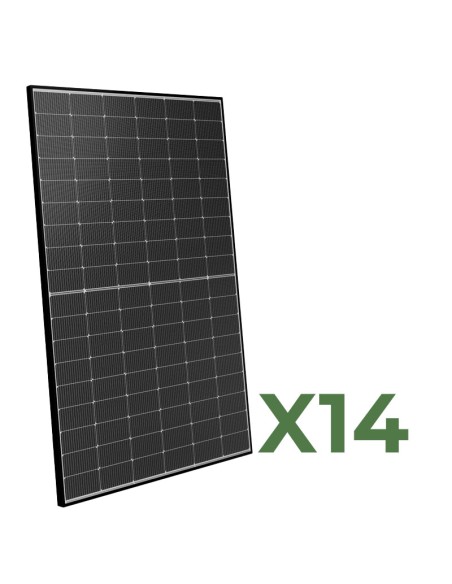 Set of 14 bifacial photovoltaic solar panels 450W total 6300W mono Peimar